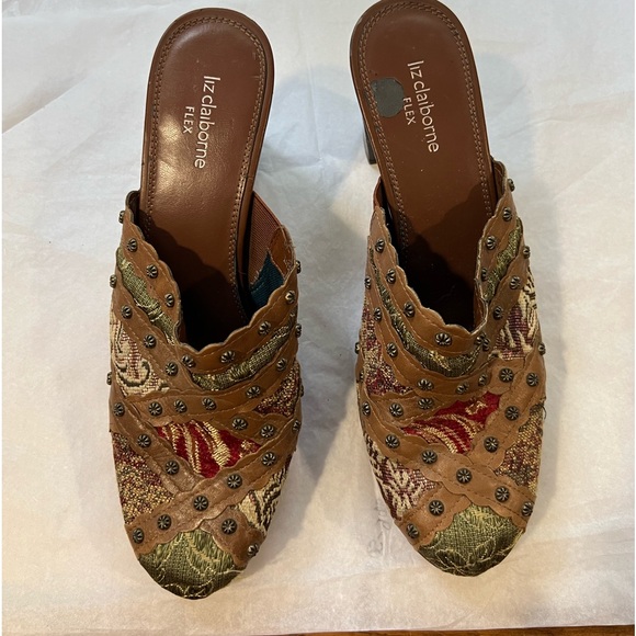 Liz Claiborne Multi Color Mules. Sz 11 - Picture 1 of 6